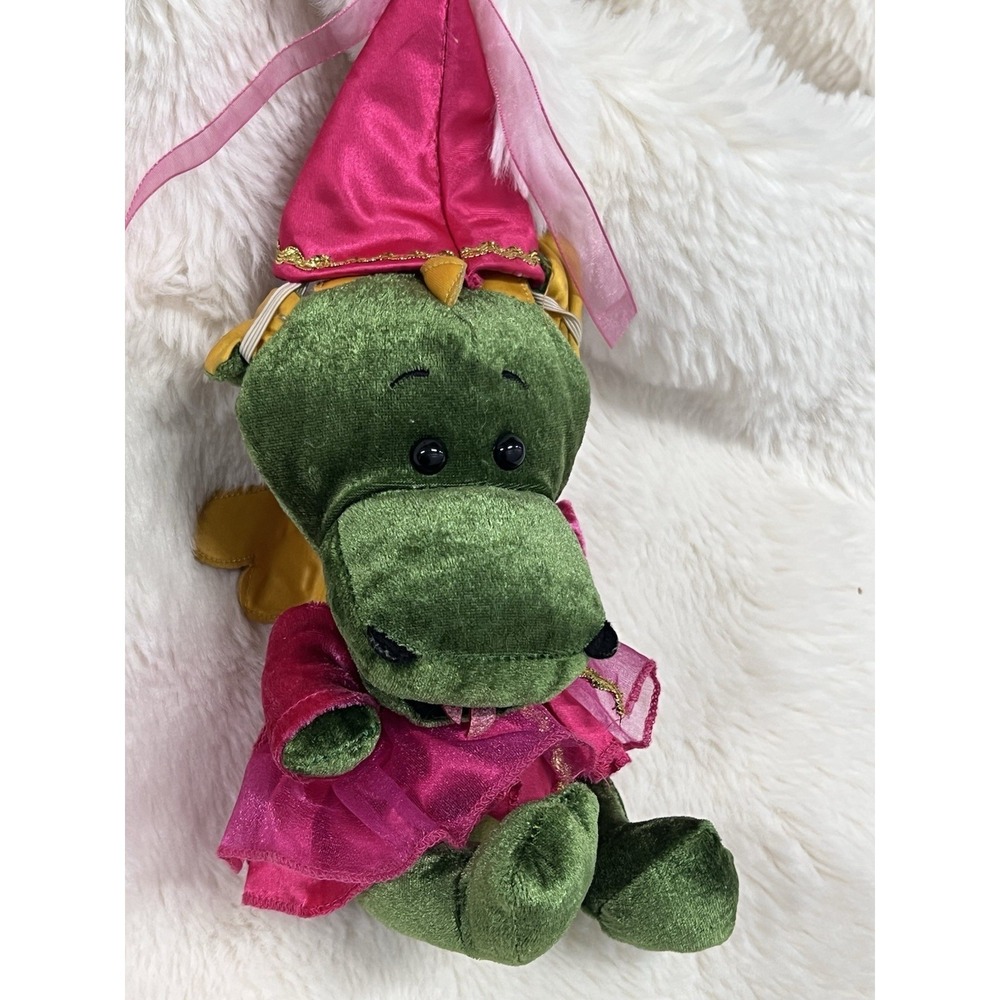 BUILD A BEAR Smallfrys Enchanted Dragon Plush Green Gold 8" Stuffed Animal Toy